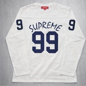 Supreme 99 L/S Football Top White Blue Size Small🔥